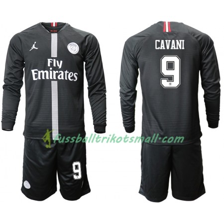 Fußballtrikots Paris Saint-Germain CAVANI 9 Jodan Schwarz Kinder 2018-2019 Langarm Ausweichtrikot kaufen